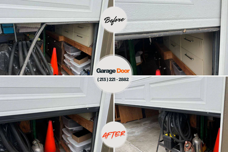Before and after: garage door repair Calhoun Falls, SC